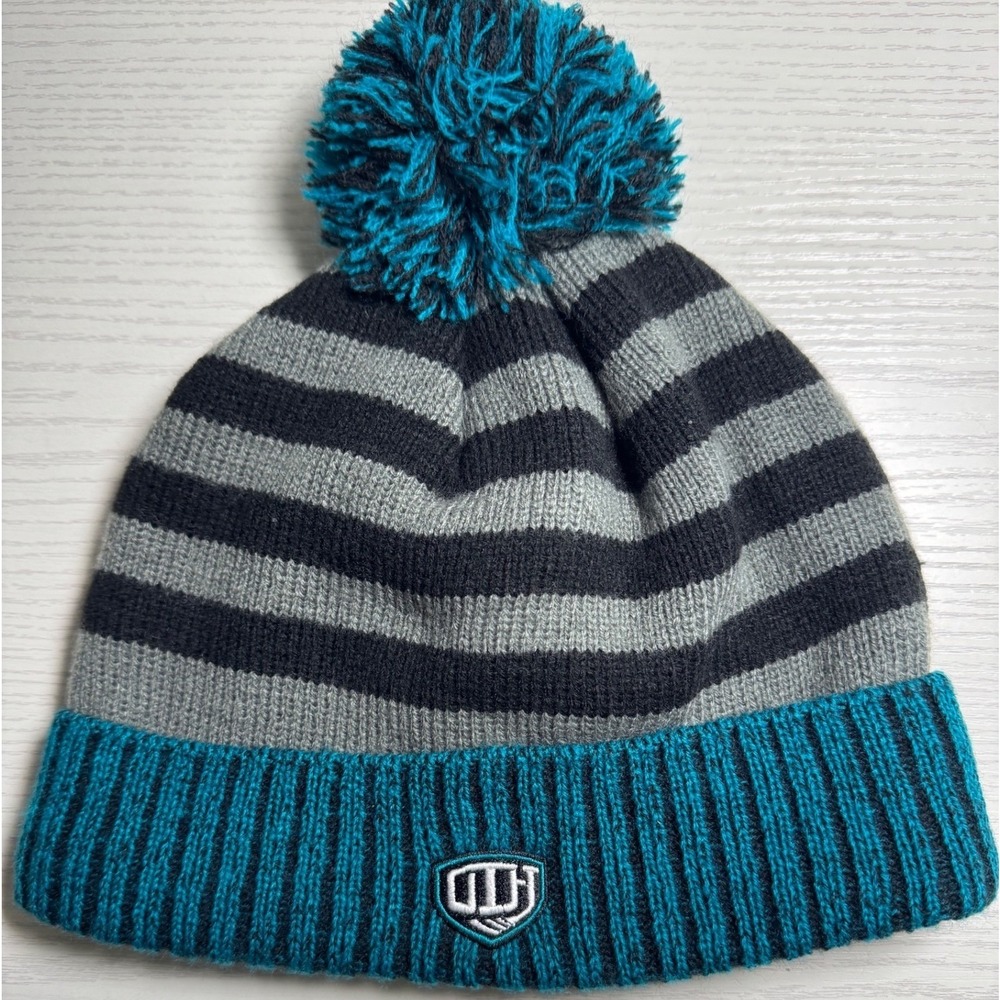 NHL San Jose Sharks Striped Pom Beanie / Sku0108 - Picture 2 of 5